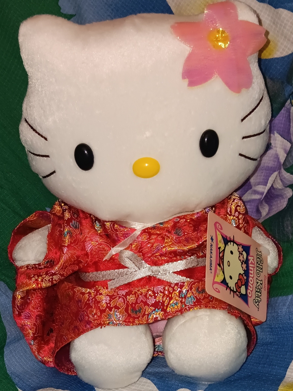 Vintage Hello Kitty Red Kimono Pink Flower
